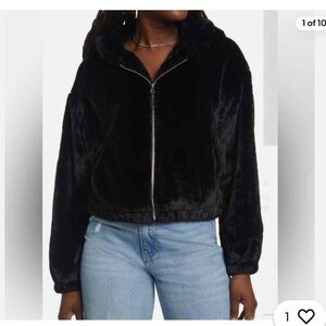 Nordstrom BP Faux Fur Hooded Black Large Jacket